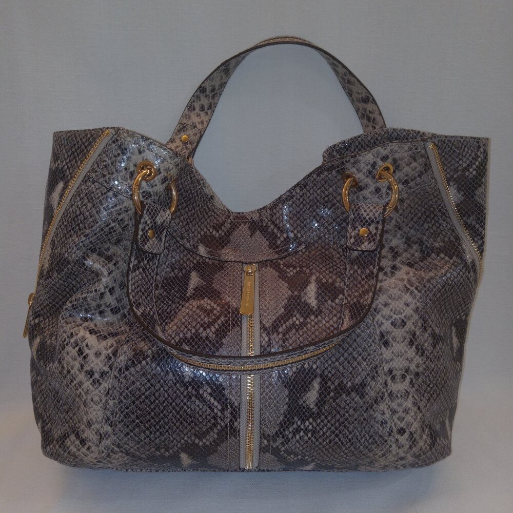 Michael Kors Python Embossed Brown-Multi Leather … - image 2